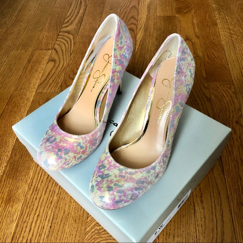 Jessica Simpson Oscar Gold Blush Heels Pumps 6W